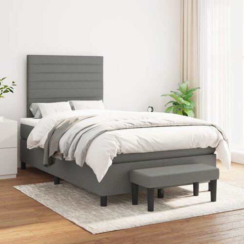 The Living Store Box spring postelja z vzmetnico temno siva 120x200 cm blago - Box Spring Postelja, (21519534) Cene