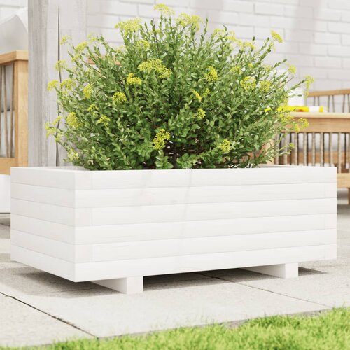 VidaXL Vrtna sadilica bijela 70 x 40 x 26,5 cm od masivne borovine Slike