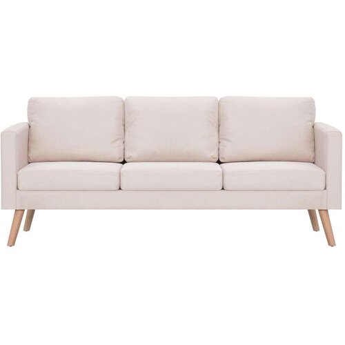  2-dijelni set sofa od tkanine krem Slike