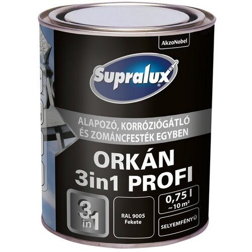SUPRALUX Boja za metal Orkan 3U1 Profi RAL 9005 - 0,75 l Slike