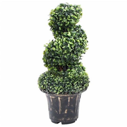 VidaXL Umjetni spiralni &amp;scaron;im&amp;scaron;ir s posudom zeleni 59 cm Slike