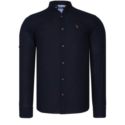 Dewberry G784 HAKIM COLLAR MEN'S SHIRT-NAVY BLUE Cene