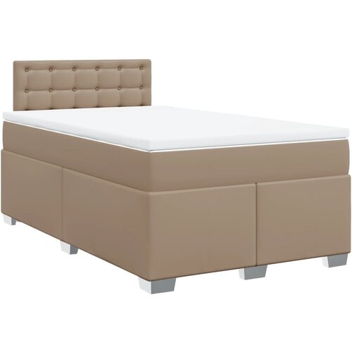 vidaXL Box spring postelja z vzmetnico kapučino 160x200cm umetno usnje, (21309188) Cene