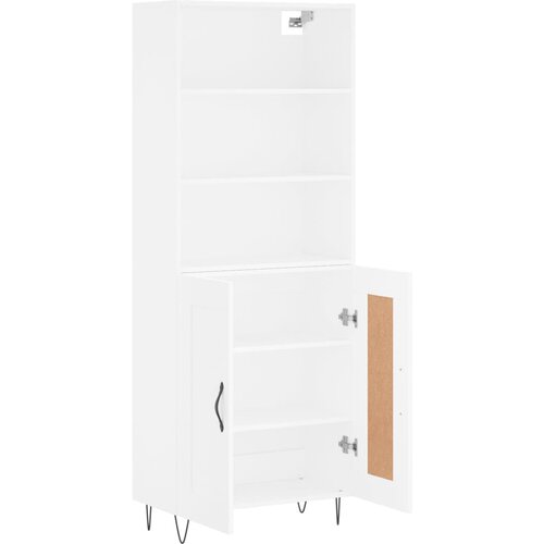  Visoka komoda bijela 69,5x34x180 cm konstruirano drvo Slike