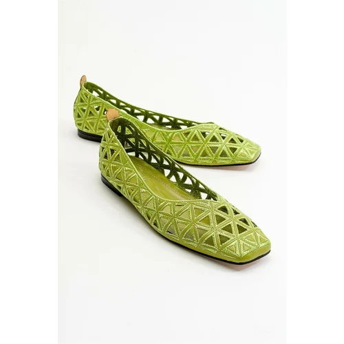 LuviShoes Bonne Women's Green Flats