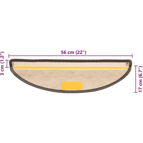  Samoljepljivi otirači za stepenice 15 kom 56x17x3 cm sivi/bež Slike