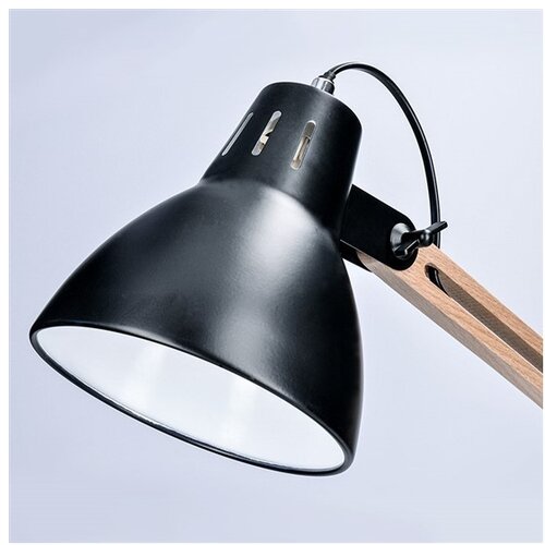Solight WO57-B &amp;minus; Stoni lampa FALUN 1xE27/25W/230V crna/hrast Slike