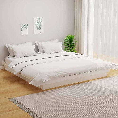  Posteljni okvir bel trden les 200x200 cm, (20644514) Slike