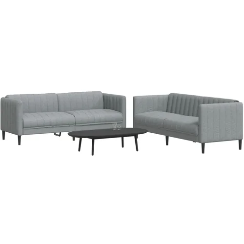  2-dijelni set sofa svjetlosivi od tkanine