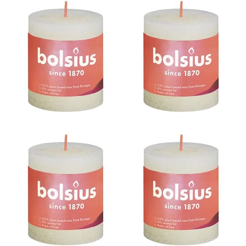 Bolsius rustične debele svijeće Shine 4 kom 80 x 68 mm nježno biserne Slike