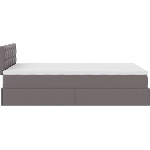 VidaXL otomanski okvir kreveta s madraca sivi 120x190cm umjetne kože Slike