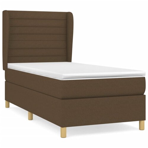  Box spring postelja z vzmetnico temno rjava 100x200 cm blago Cene