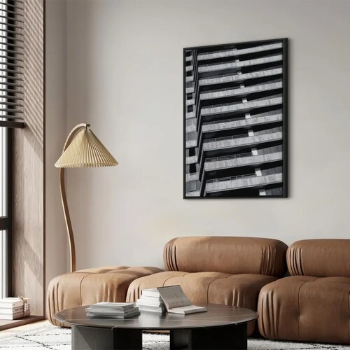  Slika - Architectural Raster (1 Part) Vertical 80x120 U crnom drvenom okviru Slike