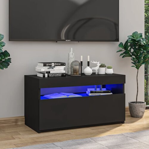 The Living Store TV omarica z LED lučkami črna 75x35x40 cm - TV Omarica, (21374936) Slike