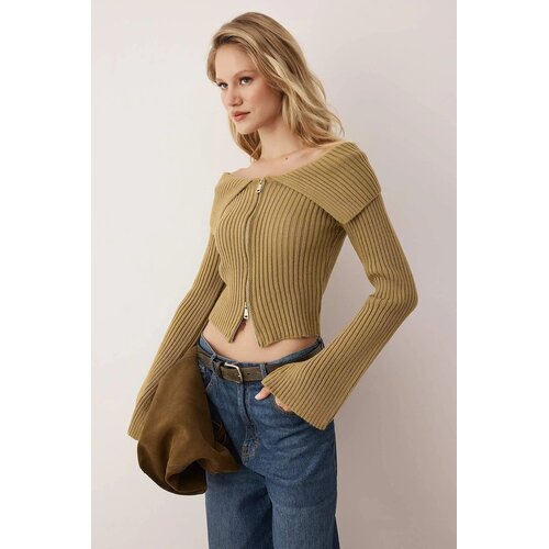 TRENDYOLMILLA ženska jakna Twoaw26Hi00282, otvorena kaki Cene