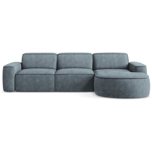 Makamii Prljavo plava kutna garnitura od šenila (s desnim kutom/s ležaljkom) Omao – Cijene