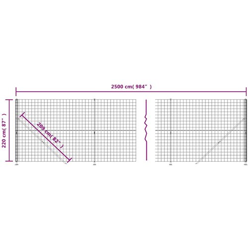  Ograda od žičane mreže s prirubnicom antracit 2,2 x 25 m Slike