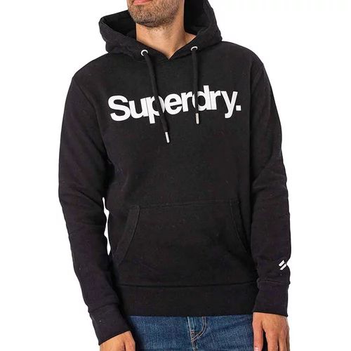 Superdry Sweater majica crna / bijela