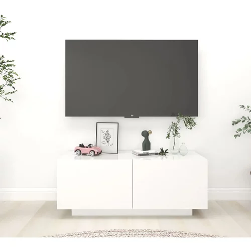 vidaXL TV omarica visok sijaj bela 100x35x40 cm iverna plošča, (20732251)