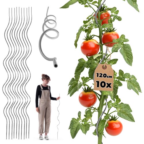 KADAX Spiralna palica za paradižnik, fižol, kumare, podpora za rastline 120 cm 10 kosov, (5000362669) Slike