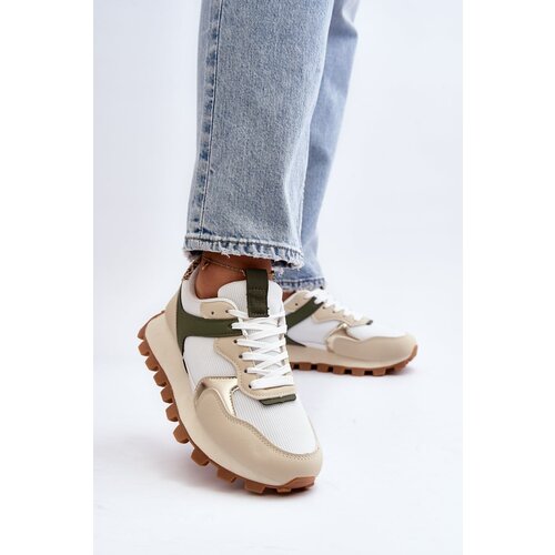 Kesi Women's Sneakers Sports Shoes Beige-Green Ralita Cene