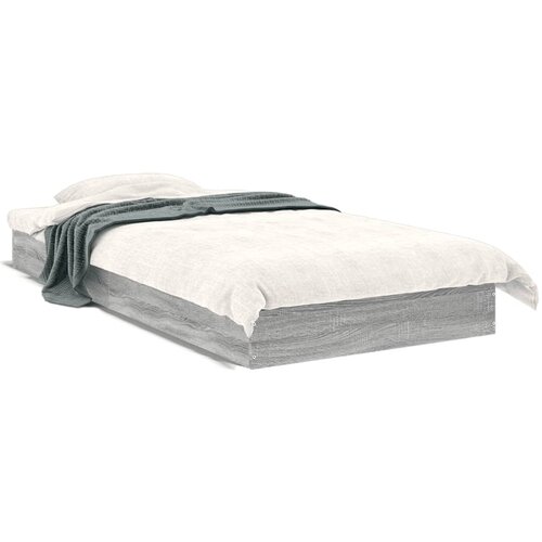 Maison Chic Posteljni okvir - Enojna postelja - Postelja za odrasle siva sonoma 75x190 cm inženirski les-J15271, (21761837) Slike