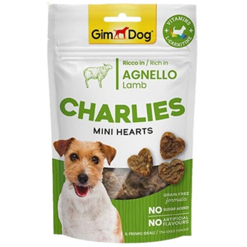 Gim Dog Charlies Mini Hearts - Poslastica za pse (Jagnjetina) 70g Cene