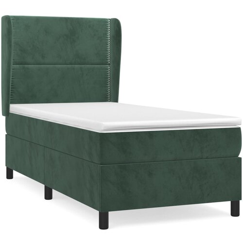 VidaXL Box spring krevet s madracem tamnozeleni 80 x 200 cm bar&amp;scaron;unasti Slike