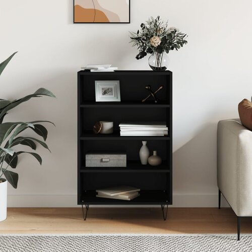 vidaXL Visoka omara črna 57x35x90 cm inženirski les Cene