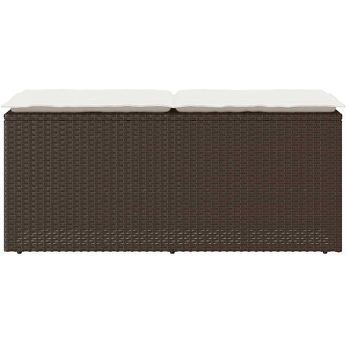  Vrtna klupa s jastukom smeđa 110x40x44 cm od poliratana Slike