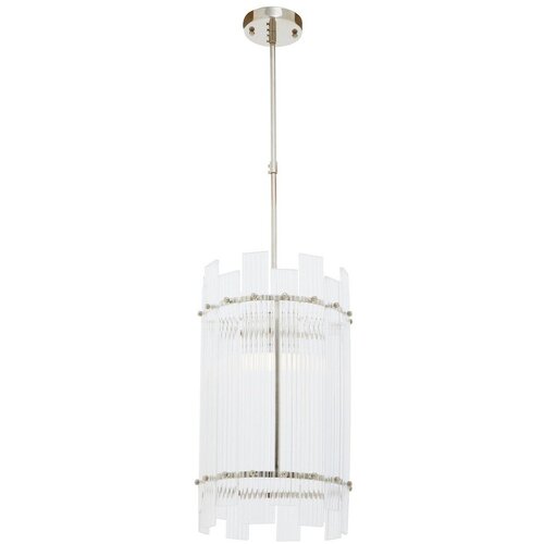 Premier Housewares Kovinska viseča svetilka v srebrni barvi s steklenim senčilom &amp;oslash; 27 cm Ritz &amp;ndash; Slike