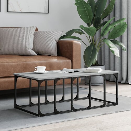  The Living Store Klubska mizica siva sonoma 100x50x35,5 cm inženirski les - Klubska Mizica, (21444993) Slike