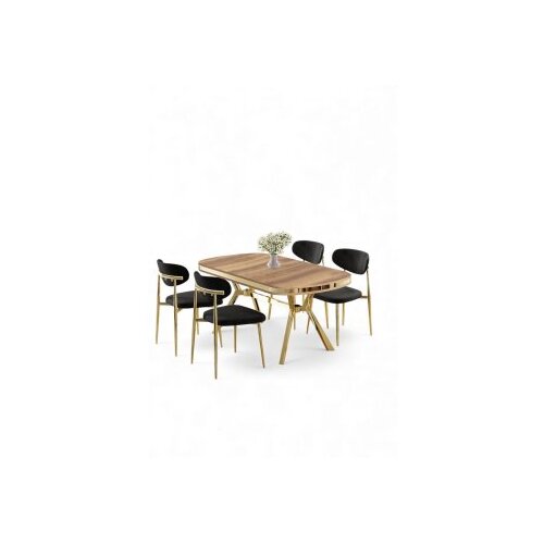 Hanah home trpezarijski set, 5 dijelova, crni Cene