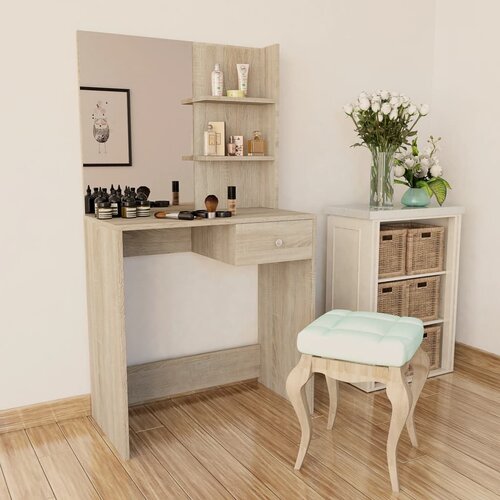 vidaXL Mizica za ličenje iz ivernih plošč 75x40x141 cm barva hrasta Cene