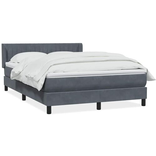 vidaXL Box Spring postelja z vzmetnico Temno siva 140x220 cm Velvet Cene