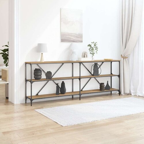  Konsolna Miza Artisanski Oreh 200x30x75 cm Sestavljena Iz Lesa in Jekla Cene