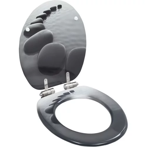  Deska za WC školjko počasno zapiranje MDF dizajn kamnov