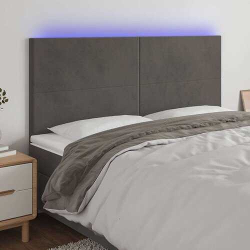  Posteljno vzglavje temno sivo 200x5x118/128 cm žamet, (20793799) Slike