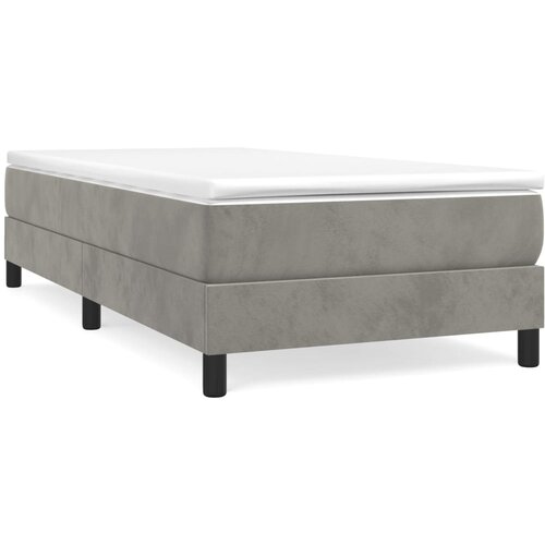 Maison Chic Box spring postelja - Vzmetna postelja z vzmetnico svetlo siv 90x190 cm žamet SL6369, (21907217) Slike