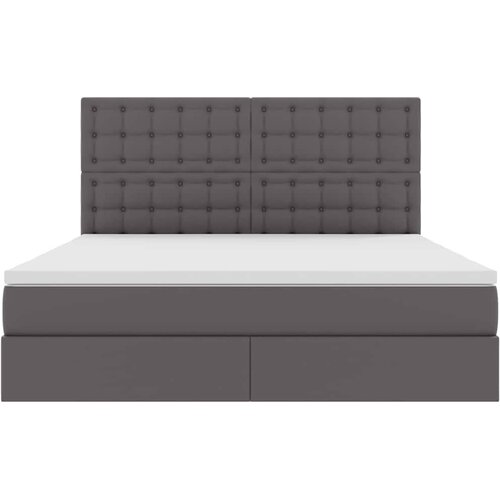  Krevet s od storage s madracem Siva 160 x 200 cm Lažna koža Slike