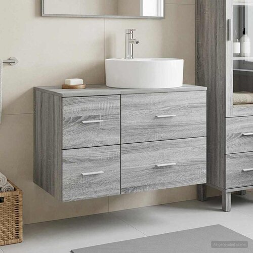  Set namje&scaron;taja za kupaonicu 2 kom. Siva Sonoma 49,5 x 44,5 x 76 cm Cijene