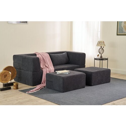 Atelier Del Sofa pirgos - Anthracite Anthracite 2-Seat Sofa-Bed Slike