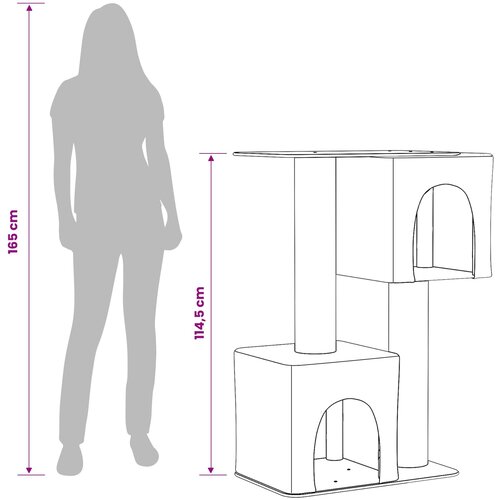  Mačje drvo s sisalnim postoljima za grebanje Tamnosiva 114 cm Slike