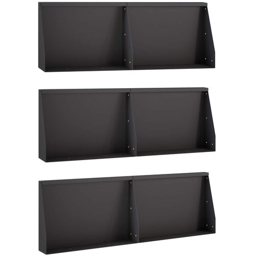 Zid za zadržavanje 6 kom. 60 x 12 x 40 cm Čelik Crna Cijene