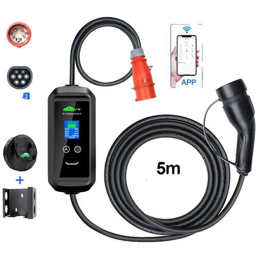KOLANKY Prenosni EV polnilec, Type2 11KW, prilagodljiva moč, 5M dolžina, TYPE 2 5M APP, (5000156874) Cene