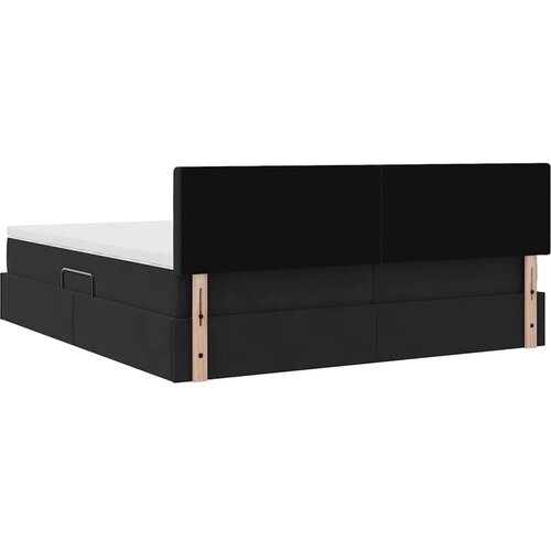  Krevet s od storage s madracem s uzglavljem Crna 90 x 200 cm - Crna 180 x 200 cm Gumbi Slike