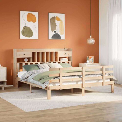 vidaXL Krevet s regalom za knjige bez madraca 180x200 cm od borovine Cijene