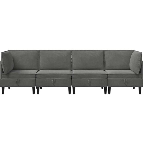  Set namje&amp;scaron;taja za dnevni boravak 4 pcs Tamnosiva Bar&amp;scaron;un - Tamnosiva 2x kutni +2x srednji Slike