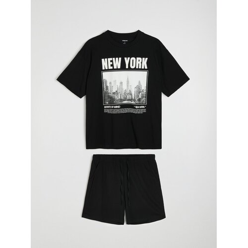 Sinsay Pamučna dvodijelna pidžama s motivom NYC Slike