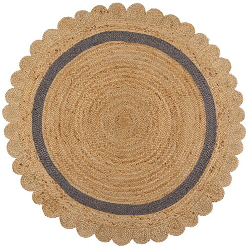 Flair Rugs Siva/naravna ročno tkana okrogla preproga iz jute &amp;oslash; 160 cm Grace Grey &amp;ndash; Slike